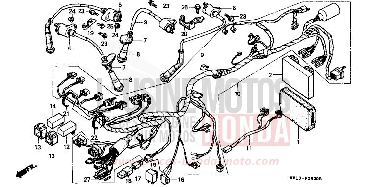 WIRE HARNESS/ IGNITION COIL for Africa Twin 750 BLACK (NH1A) from 1992